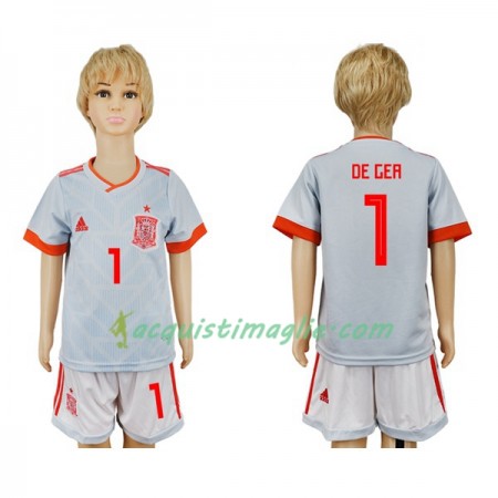 Divisa di Calcio Spagna De Gea 1 Bambino Trasferta Mondiali 2018